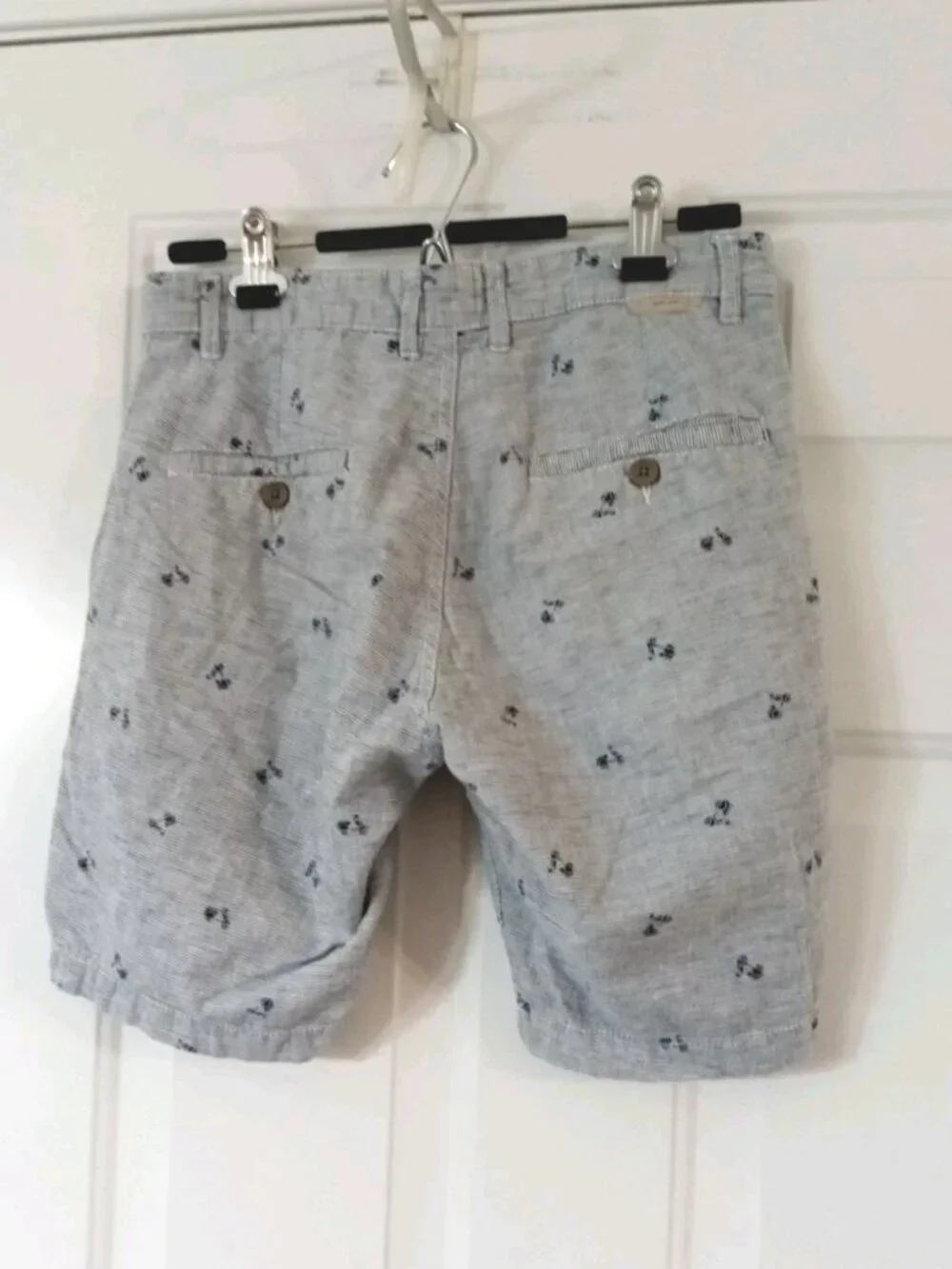 Point Zero Linen Blend Shorts Men's Size 30 Waist Gray Striped Chino Shorts